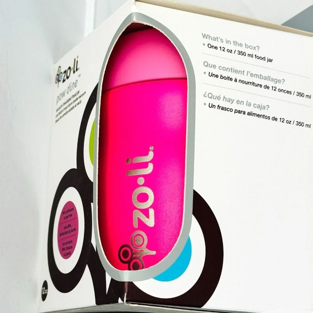 ZoLi Pow Dine Vacuum Insulated Food Jar 12 Oz Pink Stainless Steel NIB